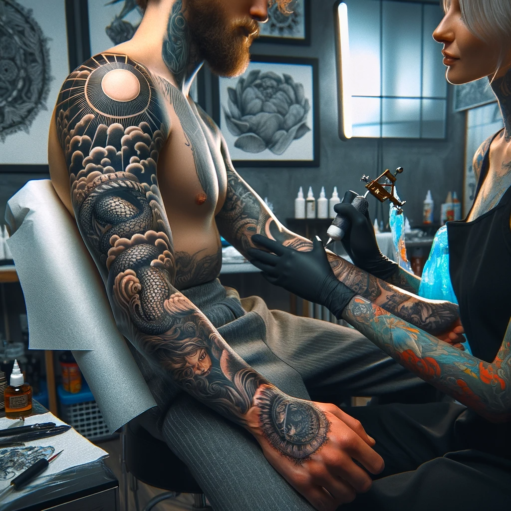 Completing a tattoo sleeve